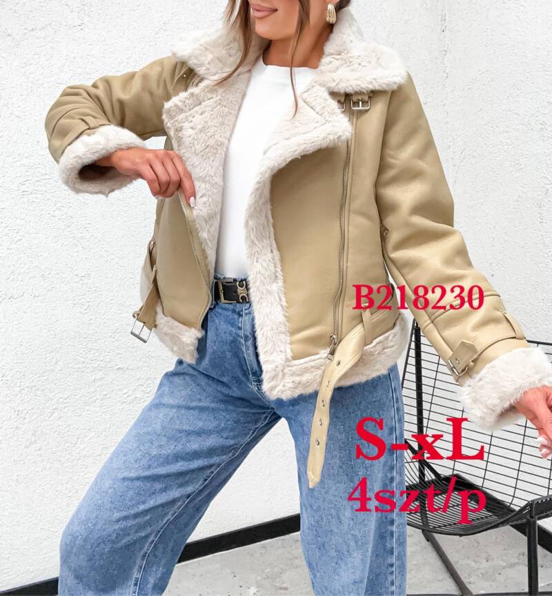 Kurtki damskie skórzana Roz S-XL, 1 Kolor Paczka 4 szt 